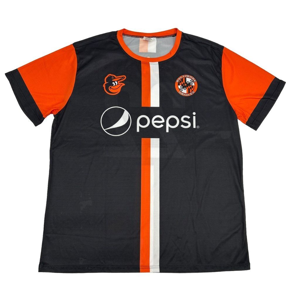 Baltimore Orioles Jersey Adult XL‎ Black Birdland FC 2022 SGA Soccer Pepsi